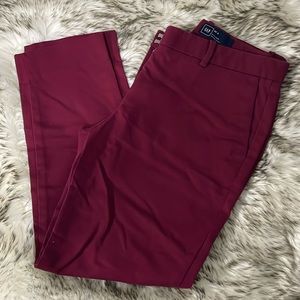 Gal slim cropped wine red pants 6